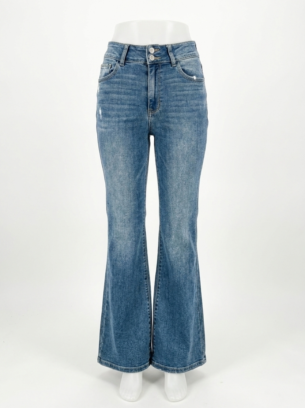 NEW JUDY BLUE double the fun flare jeans in blue